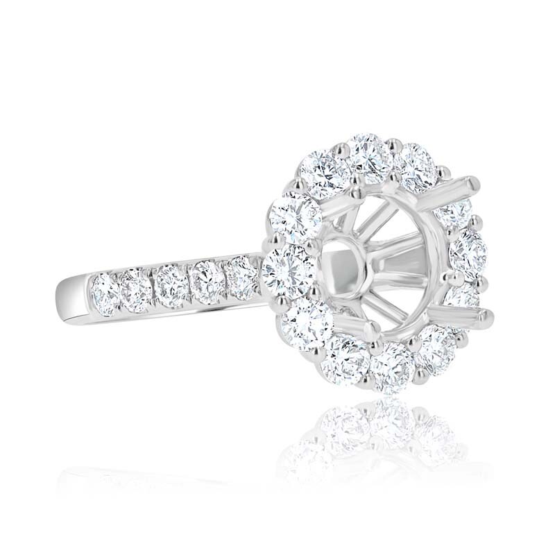 Platinum halo ring setting on sale